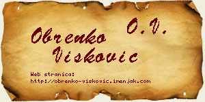 Obrenko Višković vizit kartica
